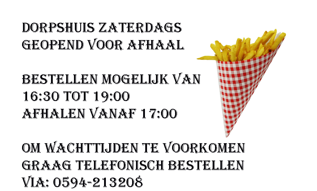 Dorpshuis blijft geopend voor afhalen. Niezijlster Courant